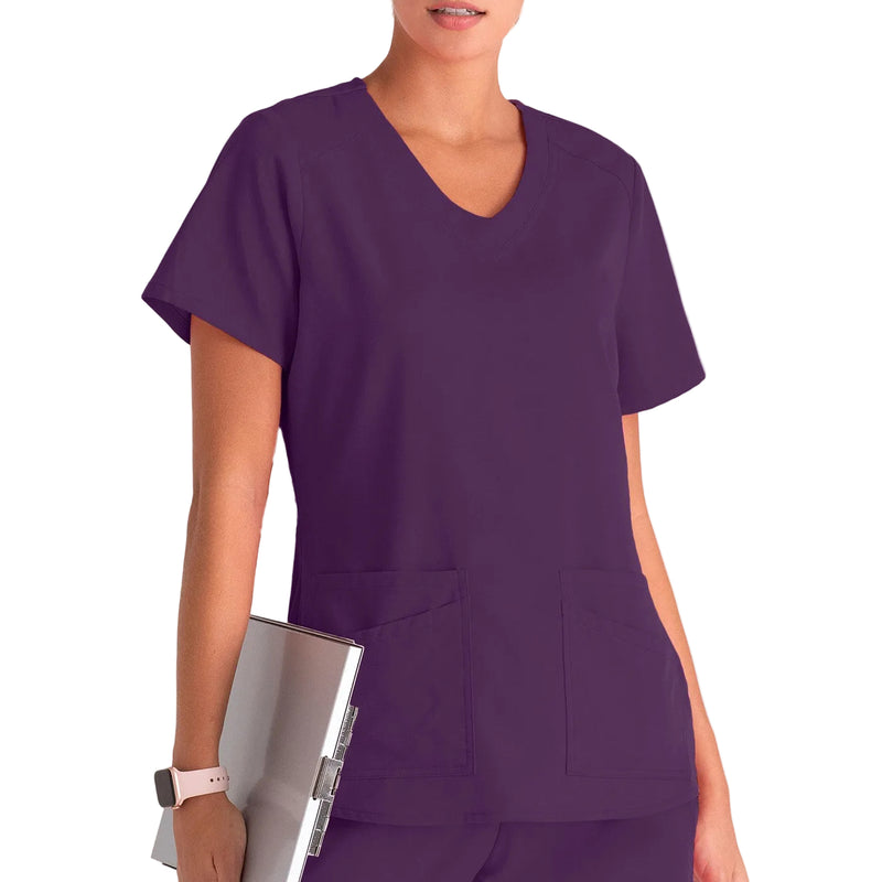 Grey's Anatomy Women's Scrub Top | V-neck and 4 pockets -zoom-