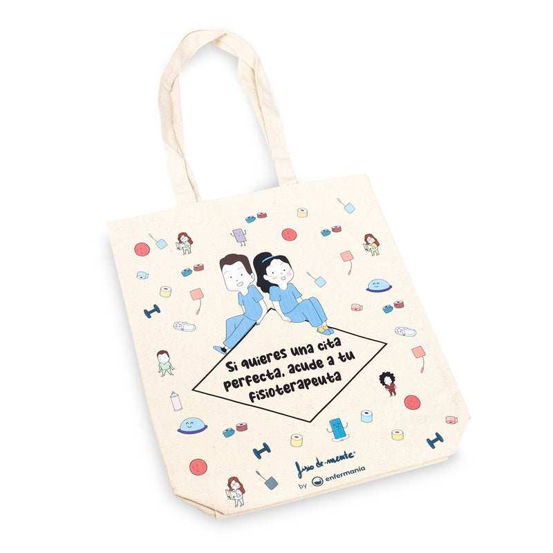 Tote Bag Acude a tu Fisio – Bolsa Sanitaria de Algodón Orgánico-zoom-