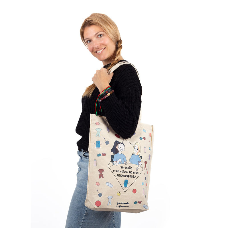Bolsa Tote algodón natural - Eres fisioterapeuta-zoom-