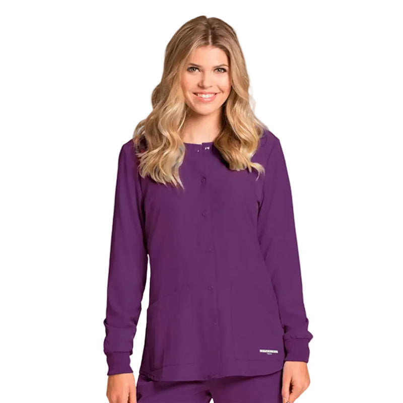 Chaqueta sanitaria mujer color berenjena - estilo Grey’s Anatomy-zoom-