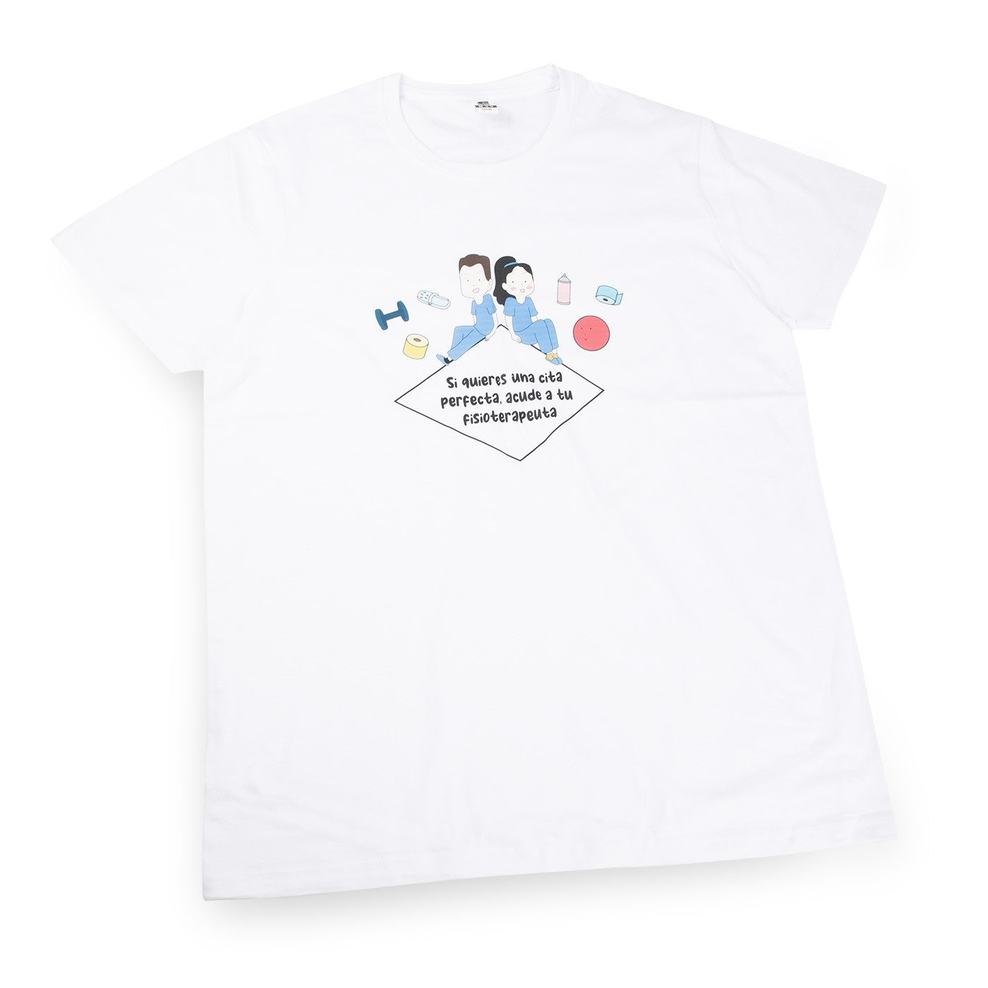 Camiseta blanca unisex - Acude a tu fisio-3