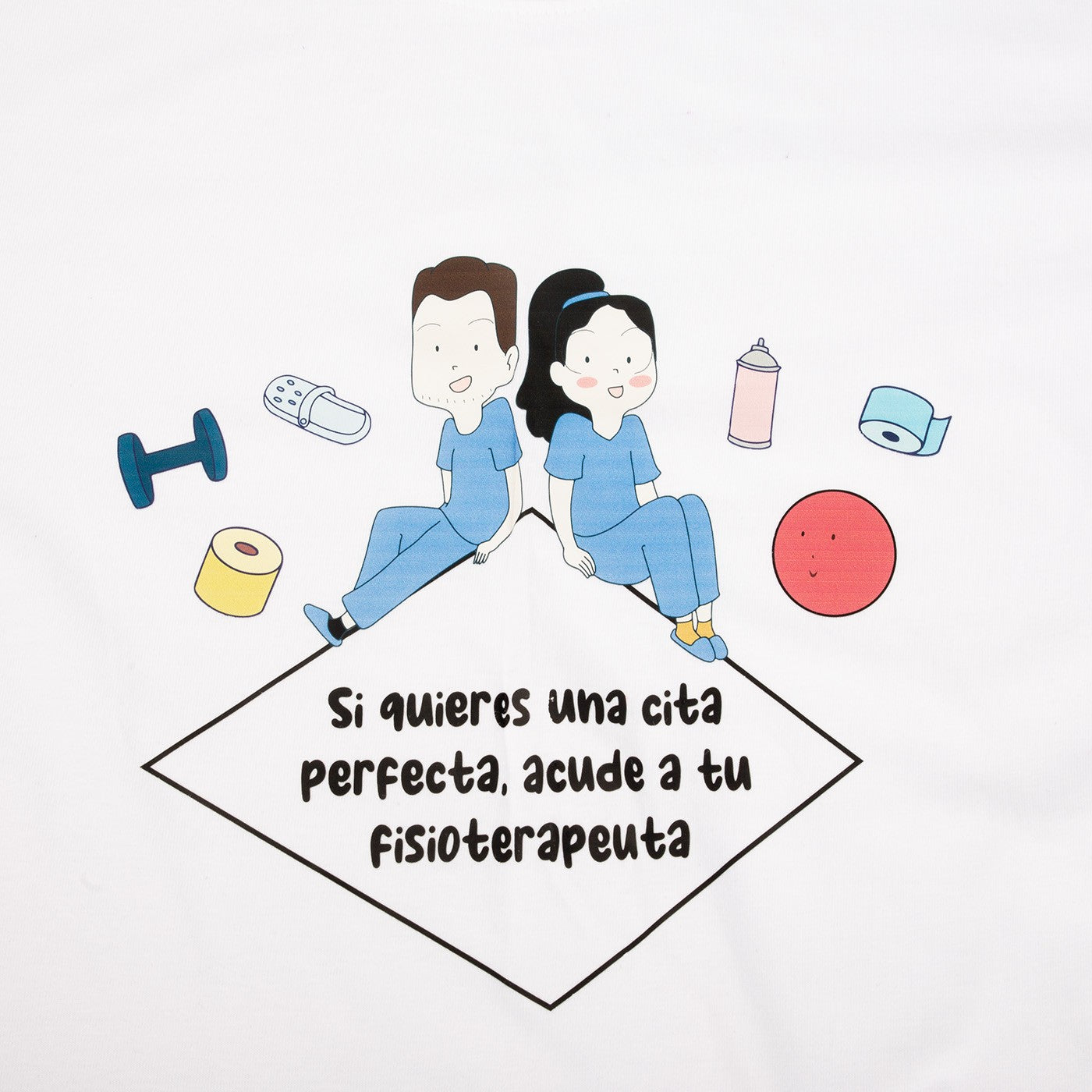 Camiseta blanca unisex - Acude a tu fisio-zoom-2