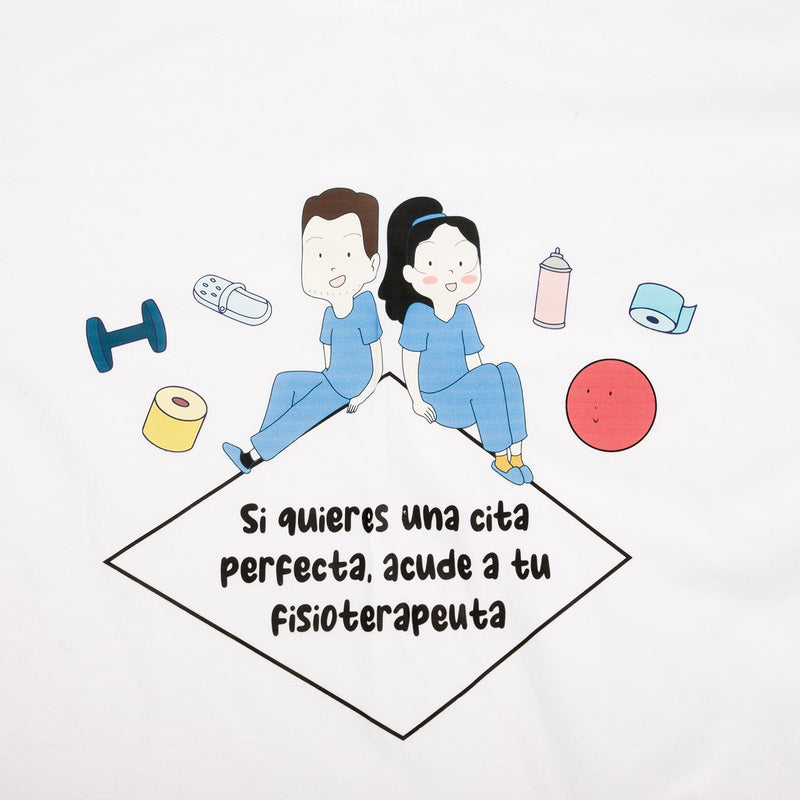 Camiseta blanca unisex - Acude a tu fisio-zoom-