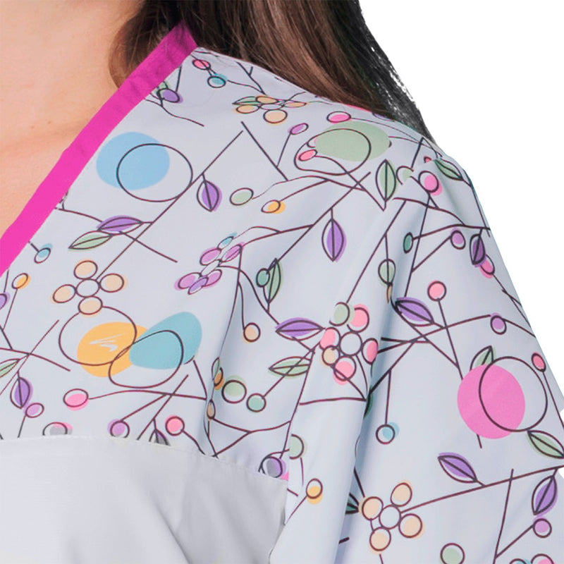 Blusón sanitario cuello pico | Sarga resistente 3 bolsillos-zoom-