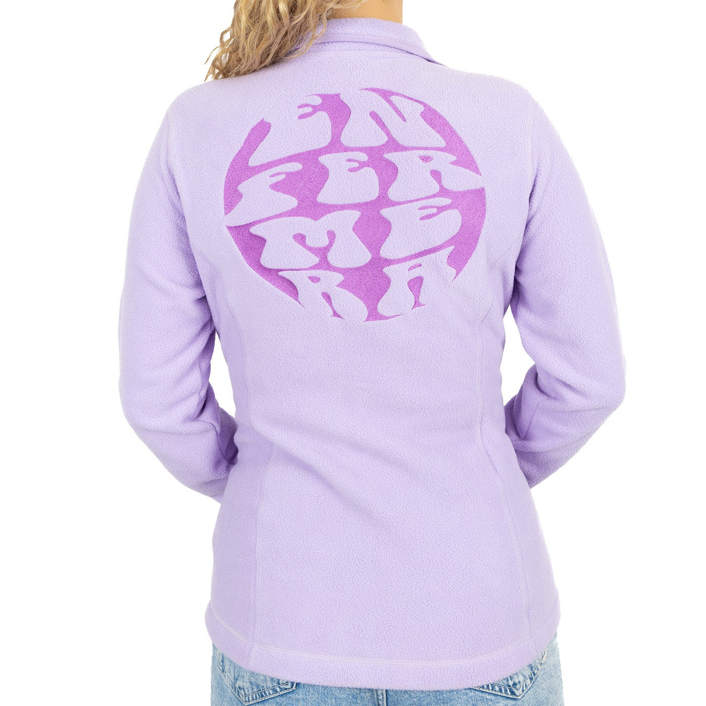 chaqueta polar lavanda bordada