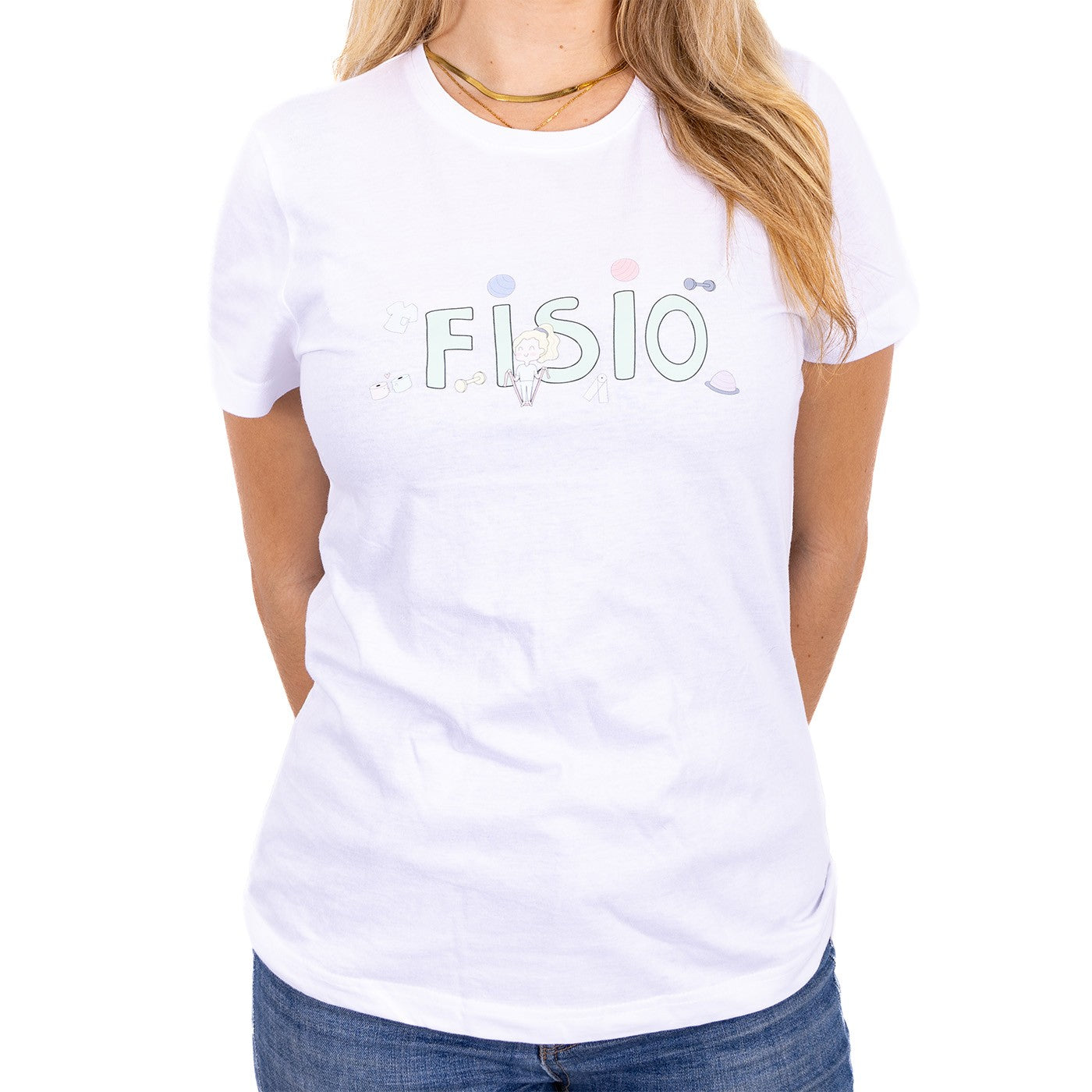 Camiseta corta blanca de mujer