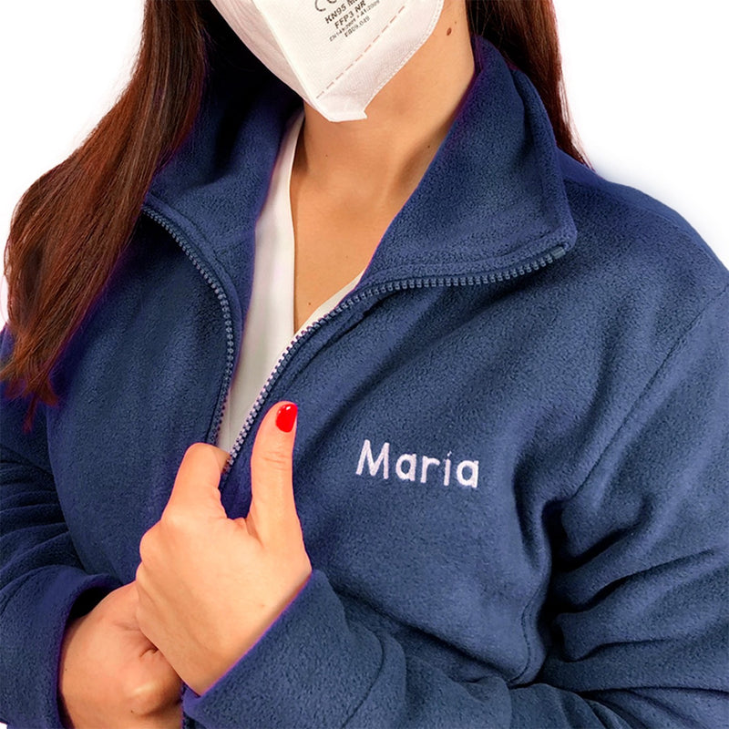 Forro Polar azul Marino mujer bordado - SalusPlay-zoom-
