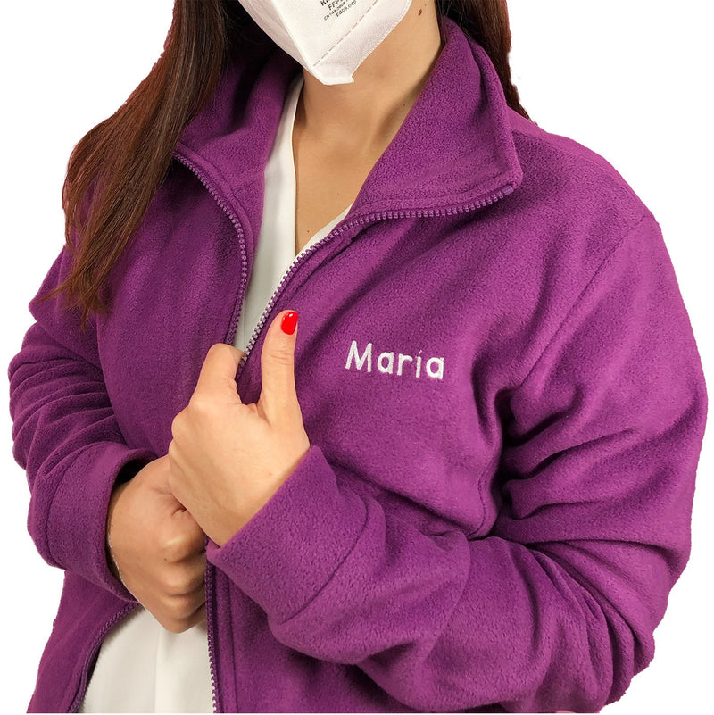 Forro Polar Sanitario Mujer Personalizado – Púrpura con bordado-zoom-