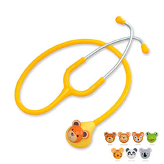 Fonendoscopio pediátrico Spirit verde con cabezal de animales intercambiables, ideal para uso pediátrico