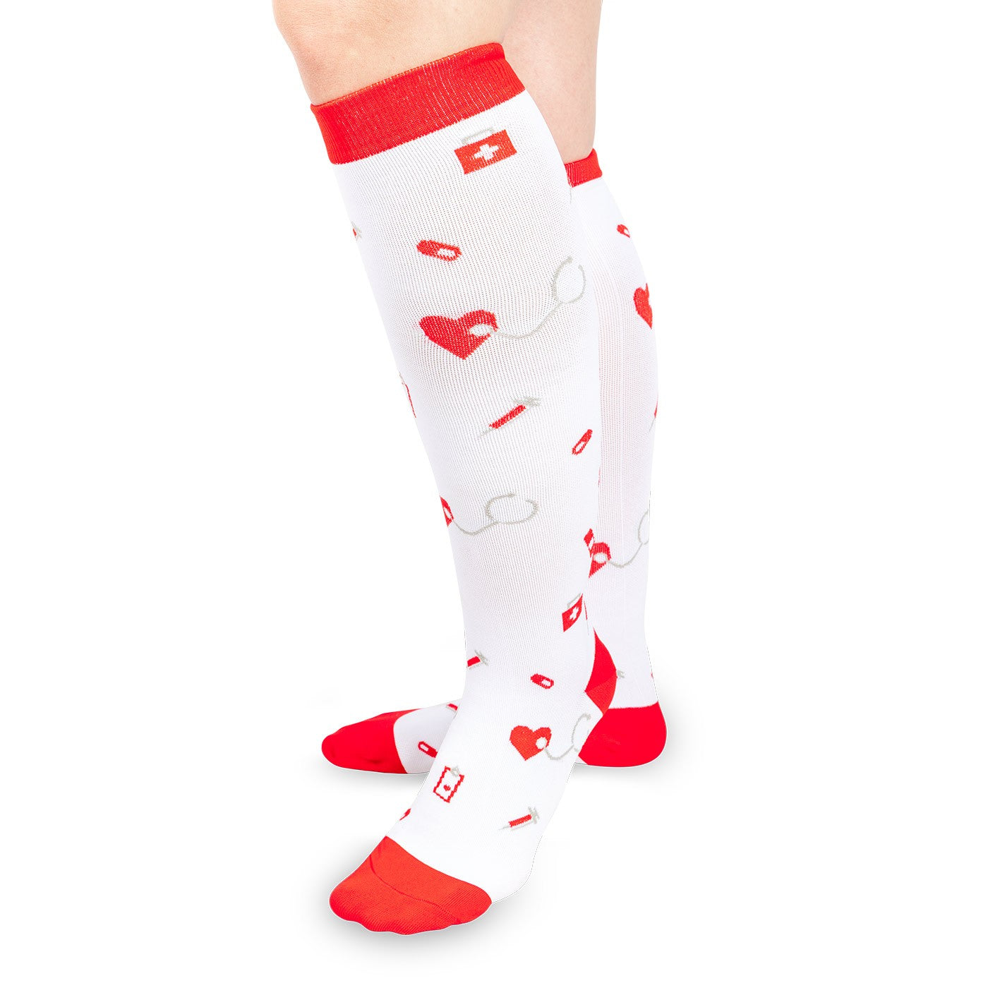 calcetines compresivos rojos