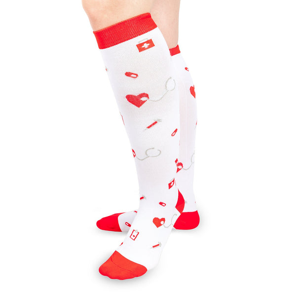 calcetines compresivos rojos