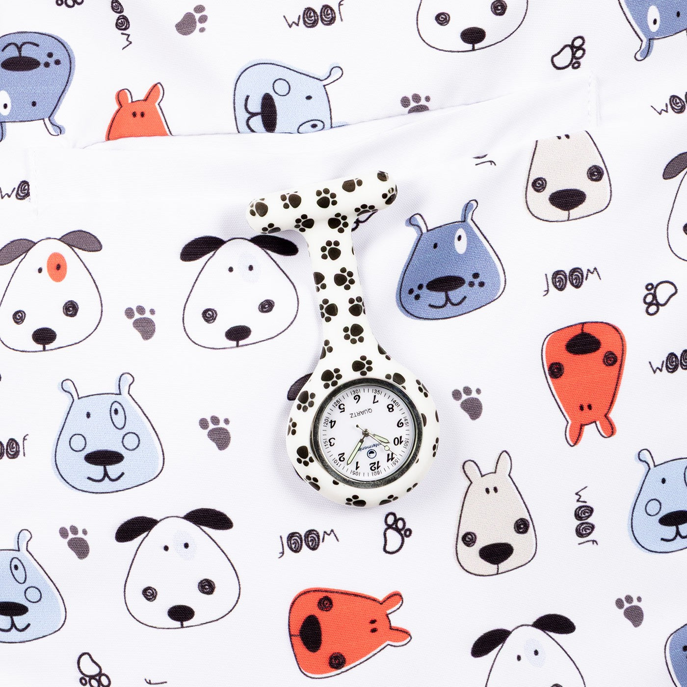Reloj de Silicona para Veterinarios – Huellas B/N-zoom-3