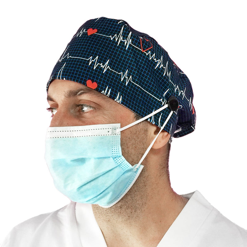 Gorro quirófano pelo corto con botones - Estampados-zoom-