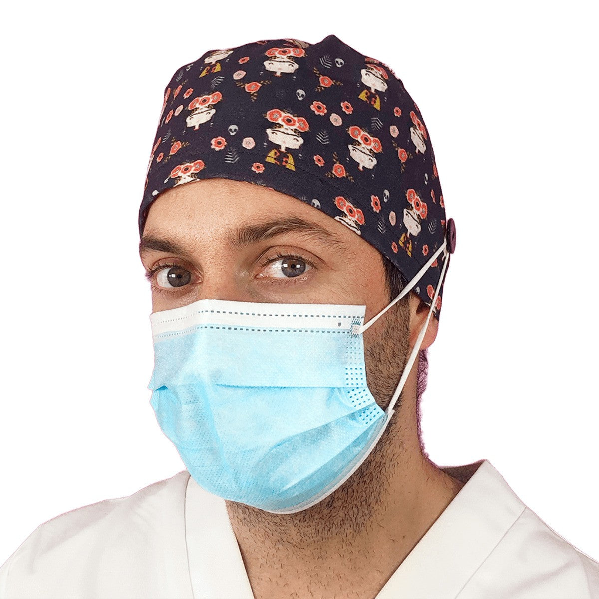 Gorro quirófano pelo corto con botones - Estampados-7