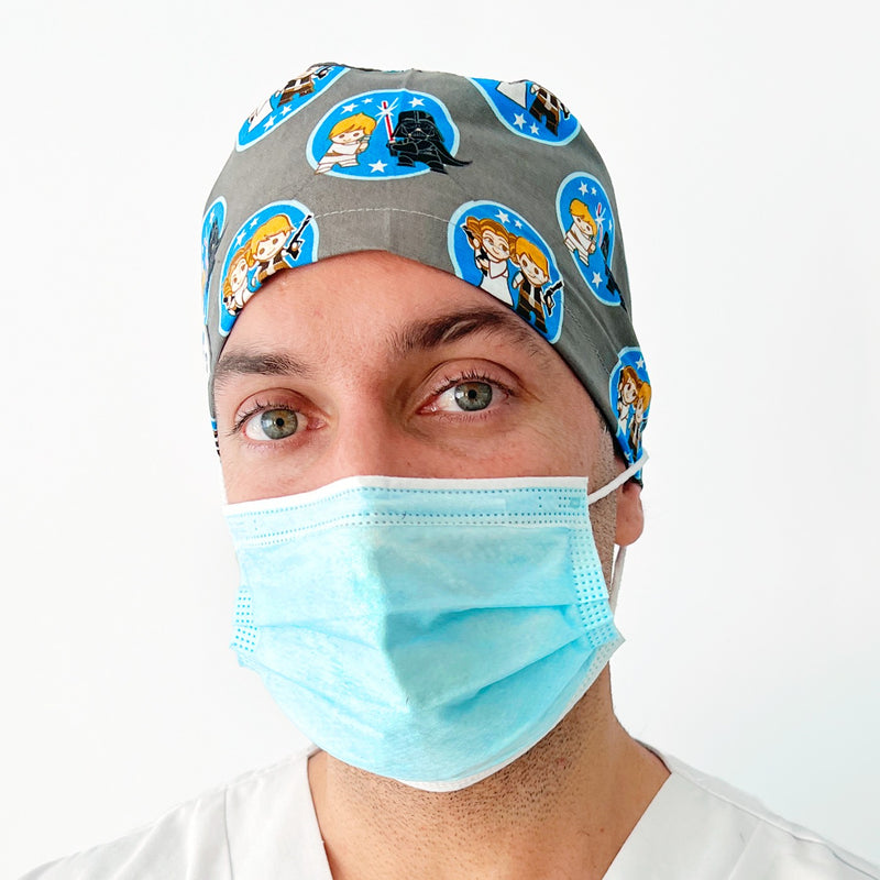Gorro quirófano pelo corto con botones - Estampados-zoom-