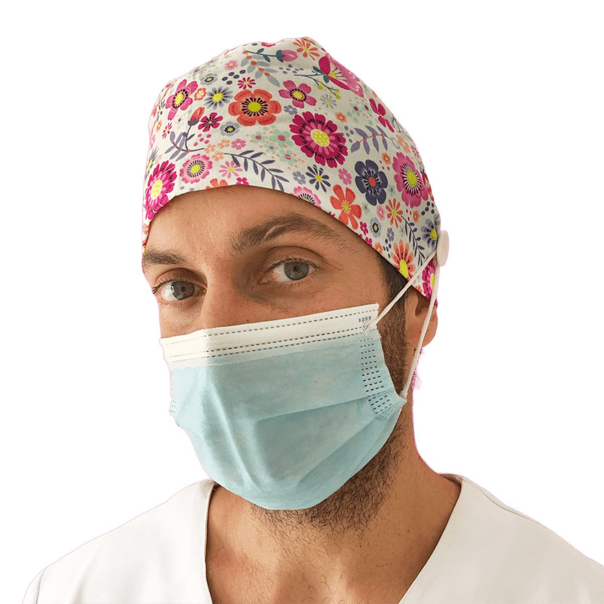 Gorro quirófano pelo corto con botones - Estampados-zoom-11