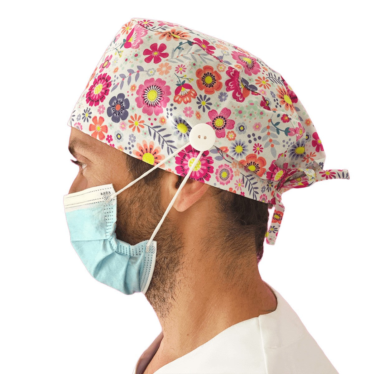 Gorro quirófano pelo corto con botones - Estampados-12