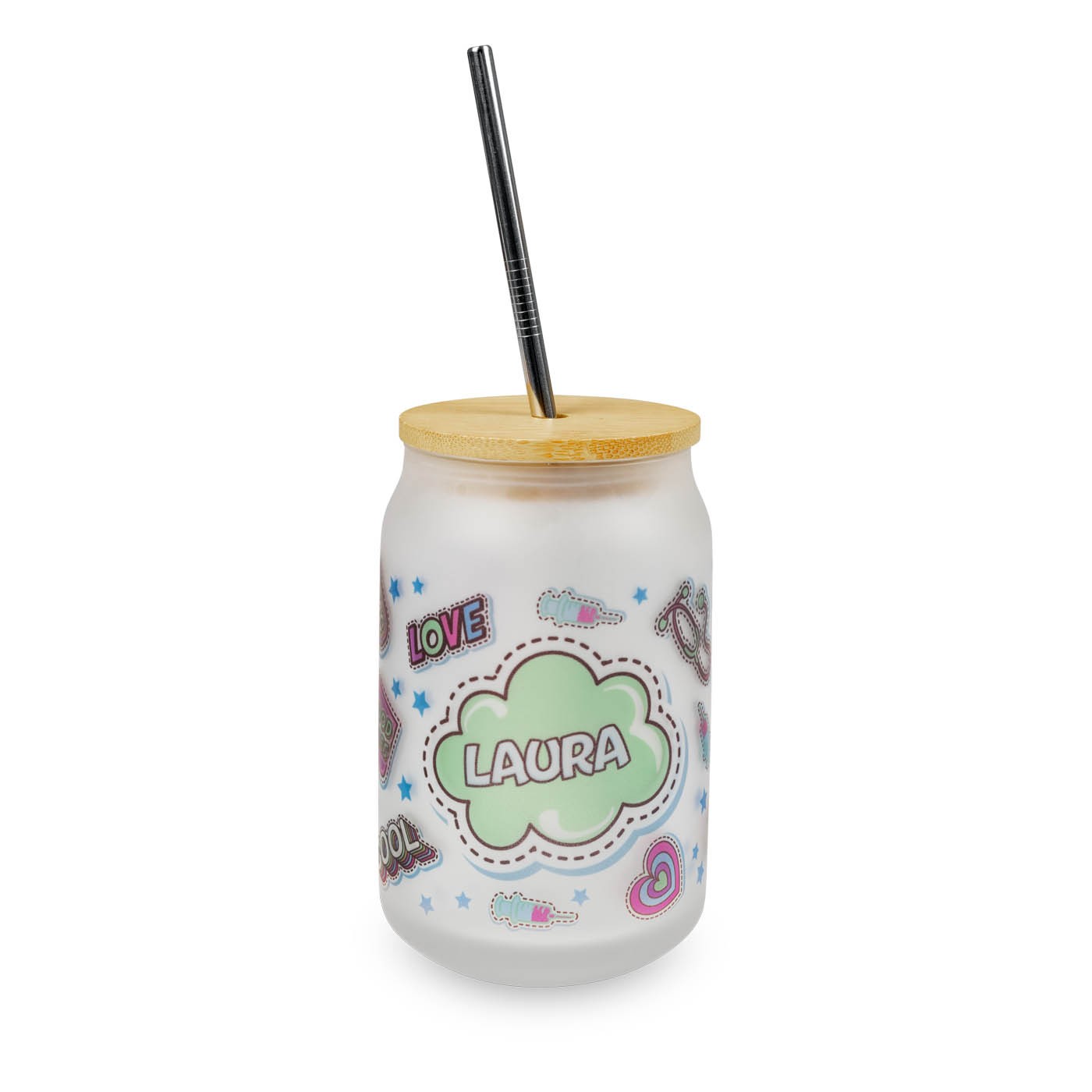 taza de cristal personalizables de la colección Stickers Collection