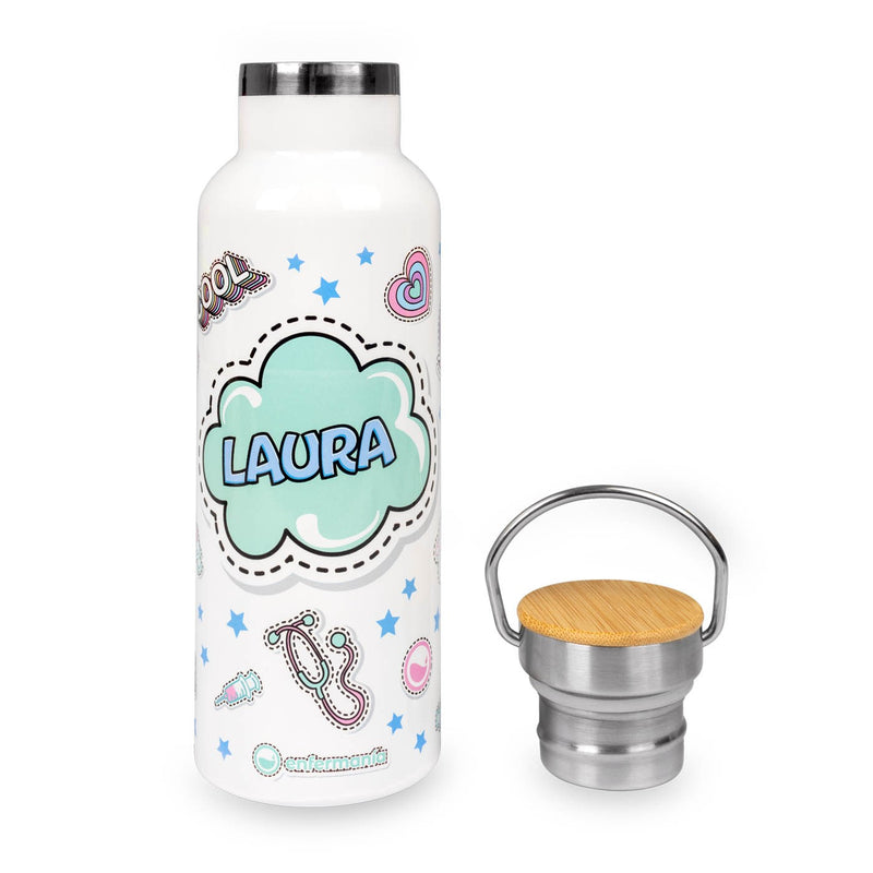 Pack botella y taza de acero - Stickers-zoom-