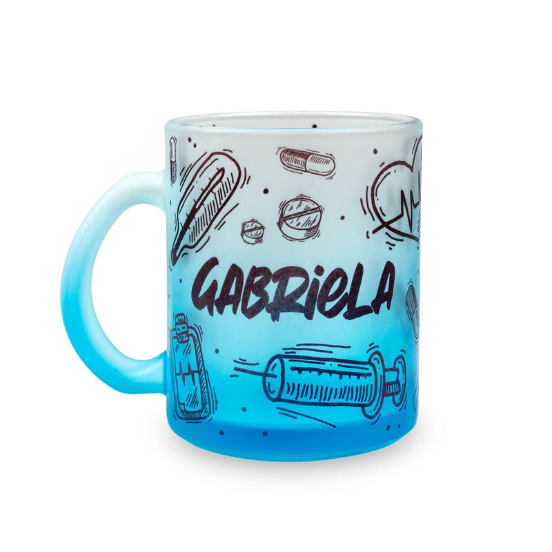 Pack botella y taza de cristal azul - Motion-zoom-
