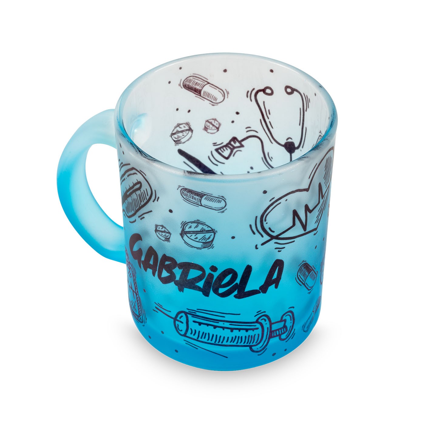 Pack botella y taza de cristal azul - Motion-9