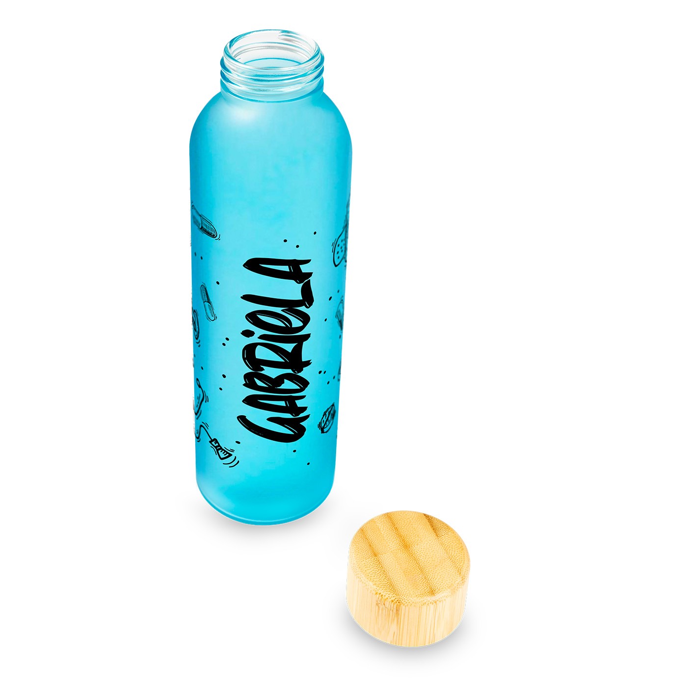 Pack botella y taza de cristal azul - Motion-6