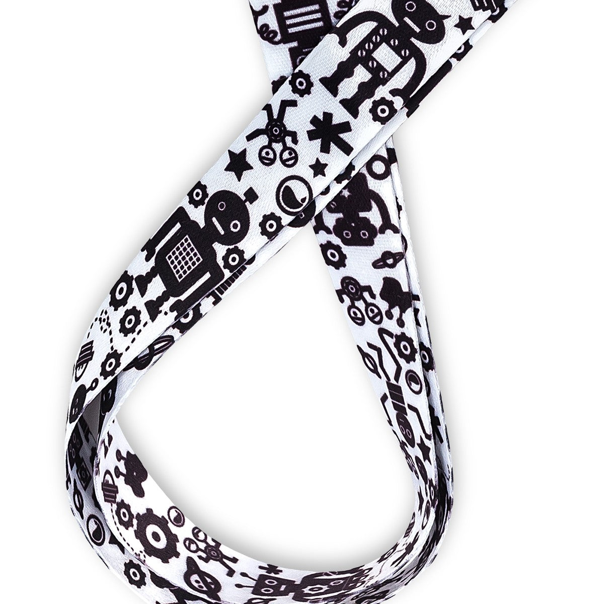 Lanyard con diseño blanco y negro de utensilios médicos