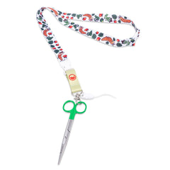 Lanyard con tijeras colgadas y diseño colorido