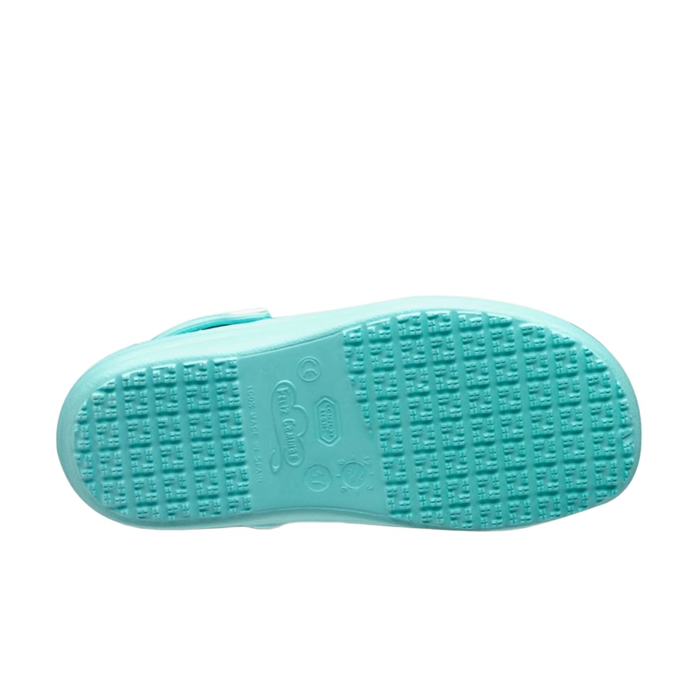 Suela antideslizante de zueco aguamarina