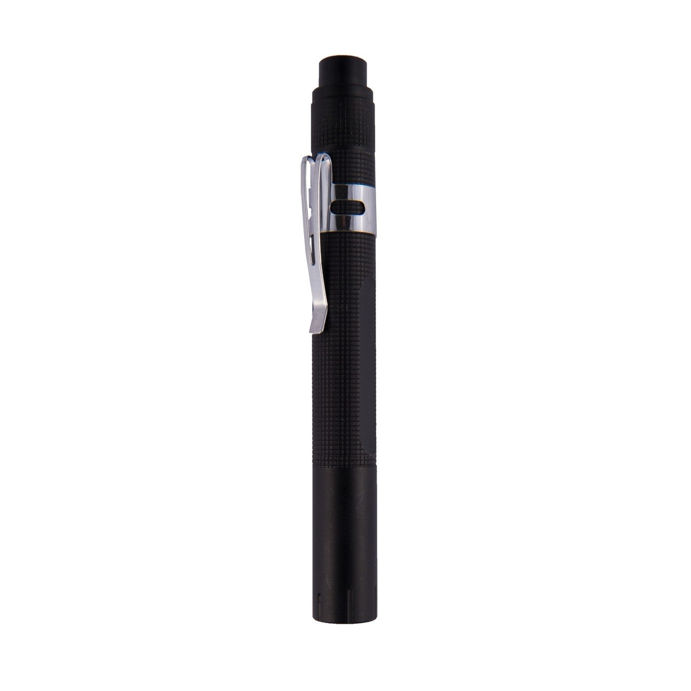 Linterna LED compacta para uso médico con carcasa de aluminio negro mate