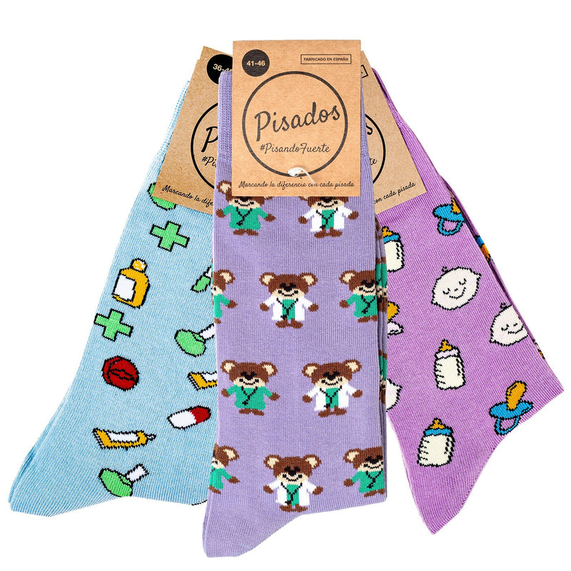 Pack calcetines estampados  - Farmacia, Ositos sanitarios y Pediatría-zoom-