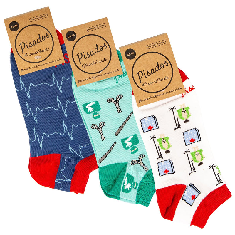 Pack calcetines tobilleros - Pulsaciones, Sin anestesia y Culito sano-zoom-
