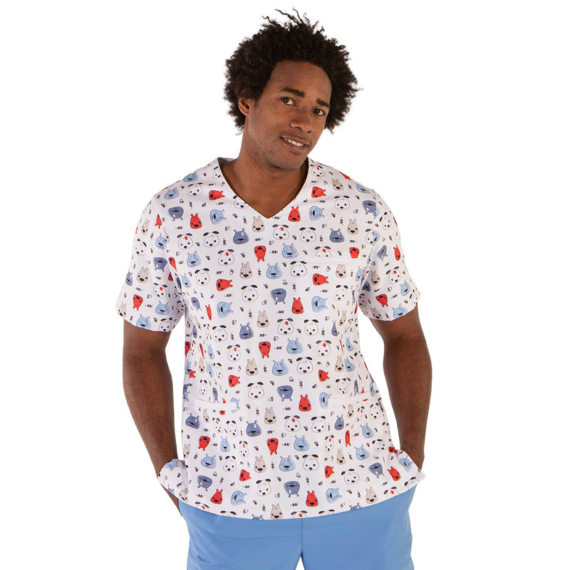 Uniforme veterinario unisex | Blusón microfibra transpirable y repelente | Dogs-zoom-