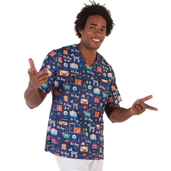 Blusón microfibra estampado veterinario