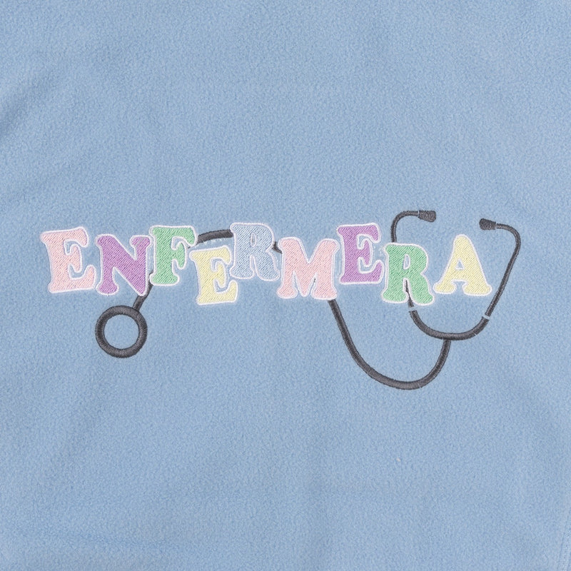 Forro Polar Sanitario Mujer Bordado Personalizado - Sweet Azul-zoom-