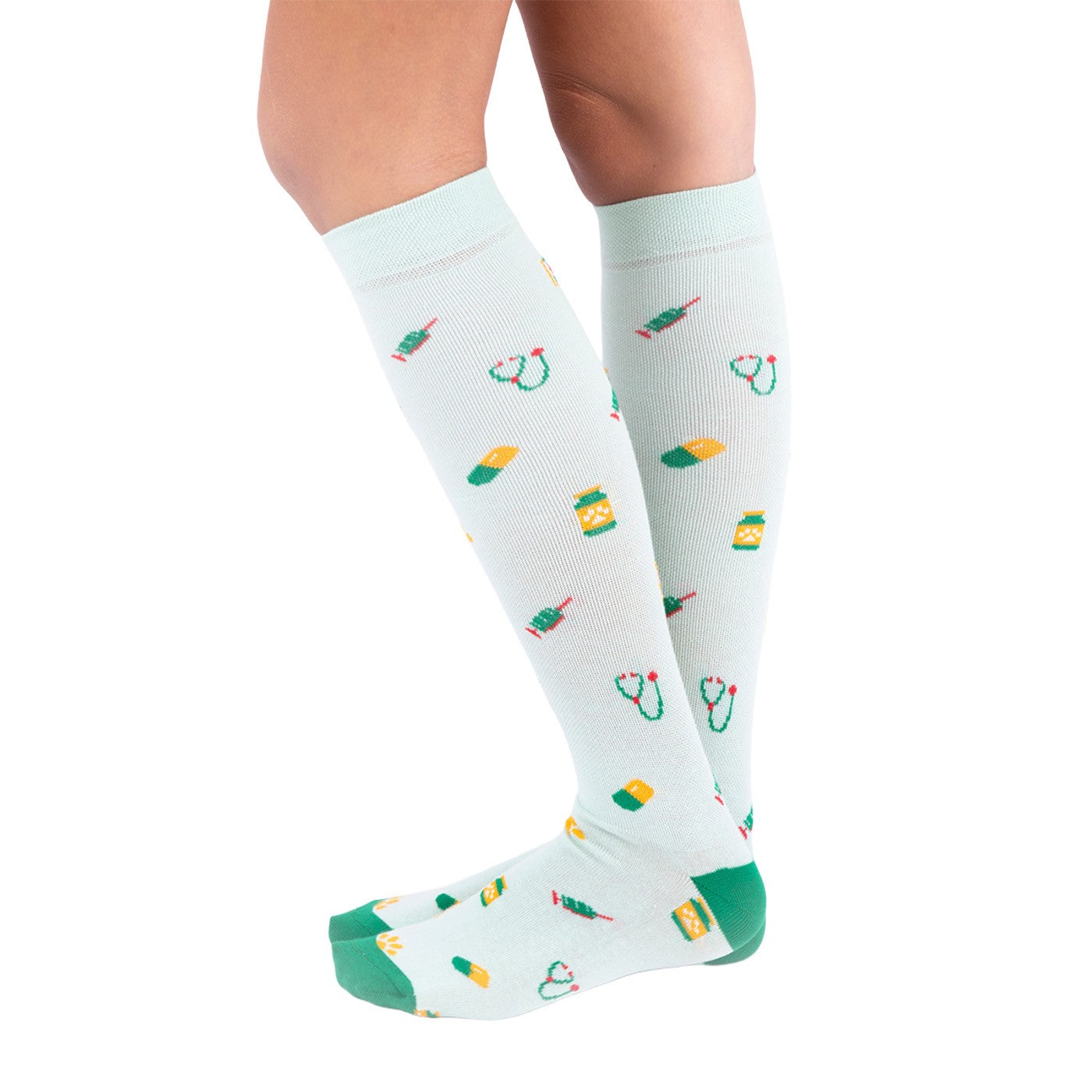 Calcetines Compresivos Estampado de Huellas-1