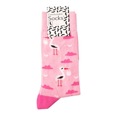 calcetines rosa cigüeñas