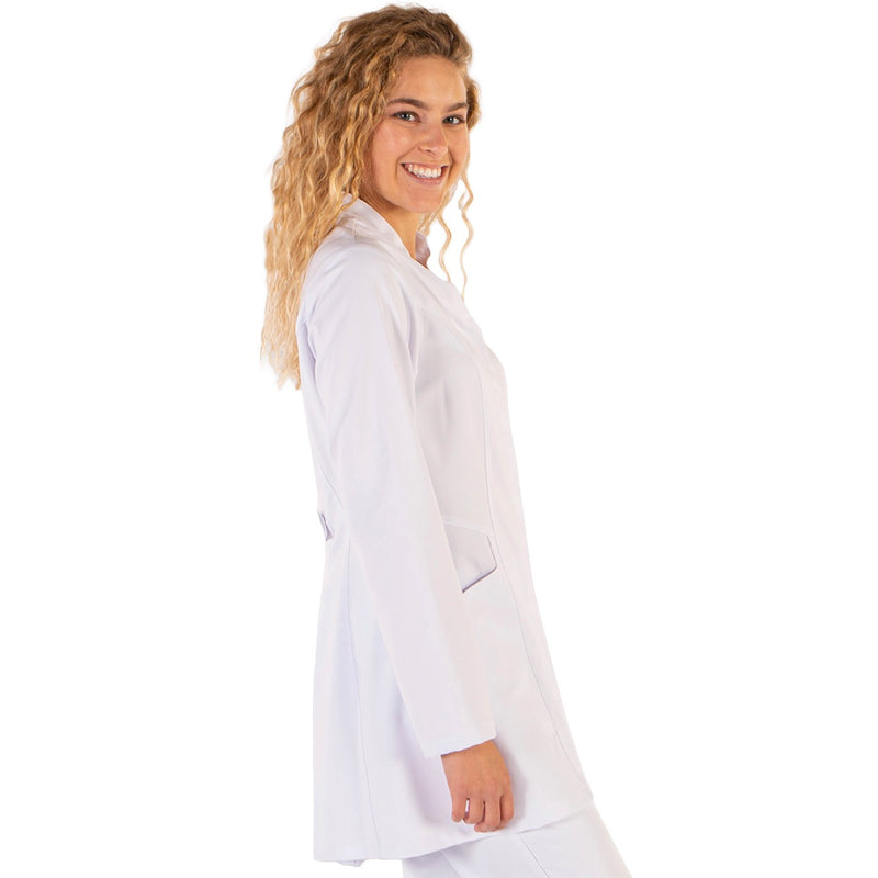 Bata blanca microfibra mujer-zoom-
