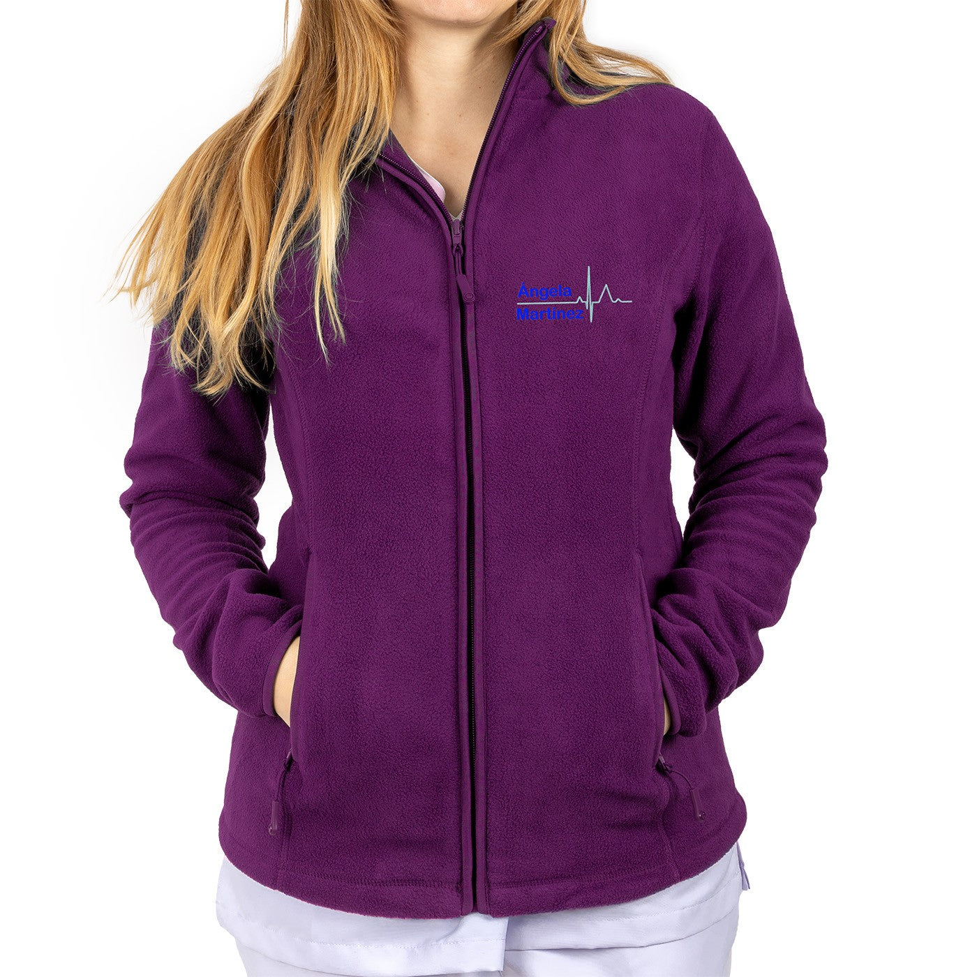 Forro Polar Sanitario Mujer Personalizado – Púrpura con bordado-zoom-2