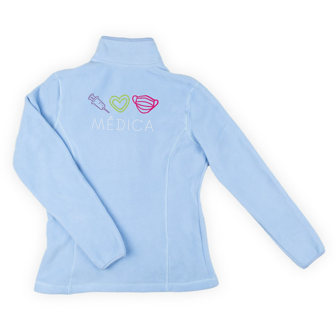 Forro Polar Sanitario Mujer Bordado Personalizado - Sweet Azul-zoom-3