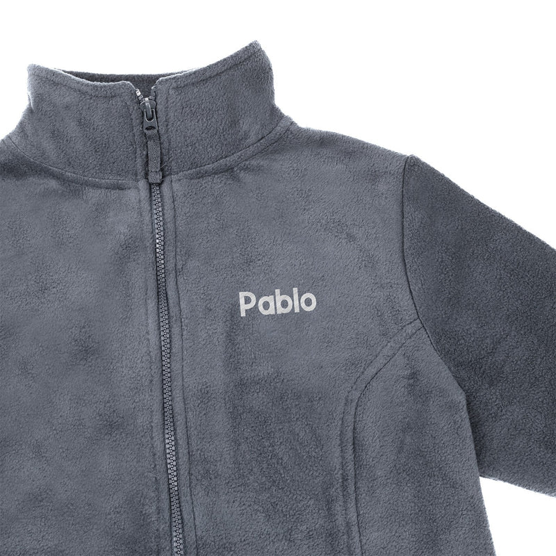 Chaqueta Polar Sanitario Hombre Personalizado – Gris con bordado-zoom-