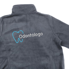 Parte trasera de Forro Polar gris personalizado para Odontologo