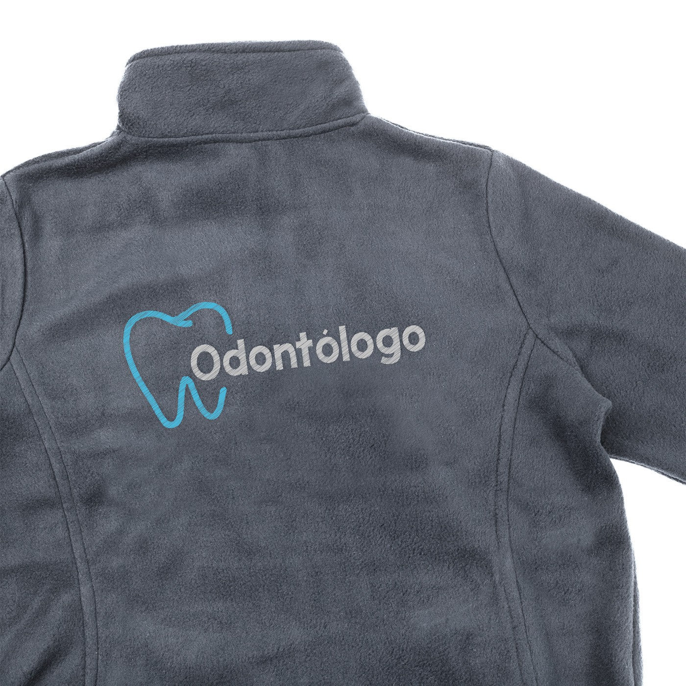 Parte trasera de Forro Polar gris personalizado para Odontologo