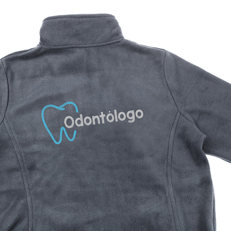 Chaqueta Polar Sanitario Hombre Personalizado – Gris con bordado-zoom-