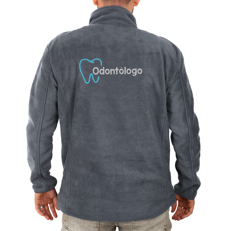 Chaqueta Polar Sanitario Hombre Personalizado – Gris con bordado-zoom-