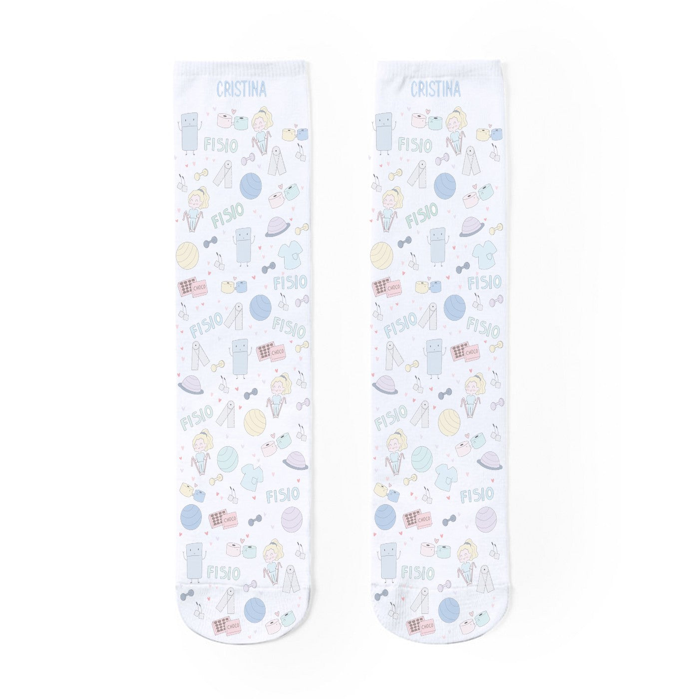 Calcetines estampados personalizados - Fisio Pastel