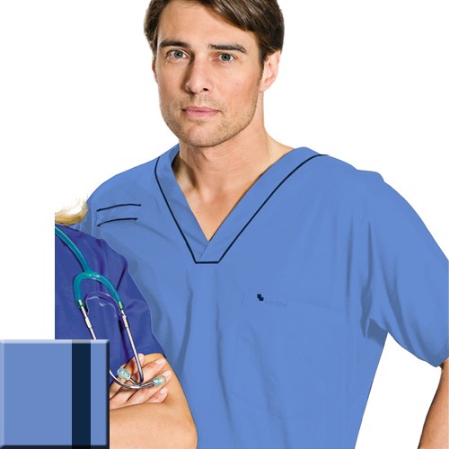 Blusón sanitario unisex azul marino | Landau con costuras reforzadas-1