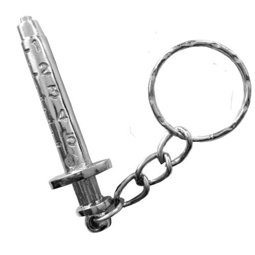 Llavero metal Jeringa cromada-zoom-