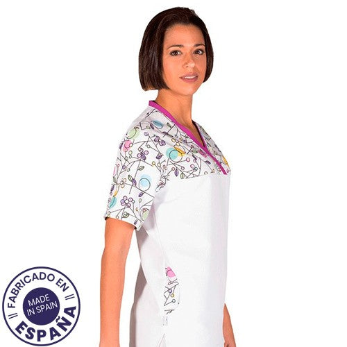 Blusón sanitario cuello pico | Sarga resistente 3 bolsillos-zoom-6