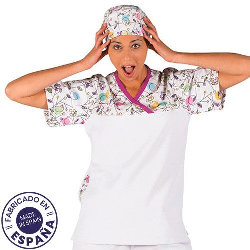 Blusón sanitario cuello pico | Sarga resistente 3 bolsillos-zoom-5